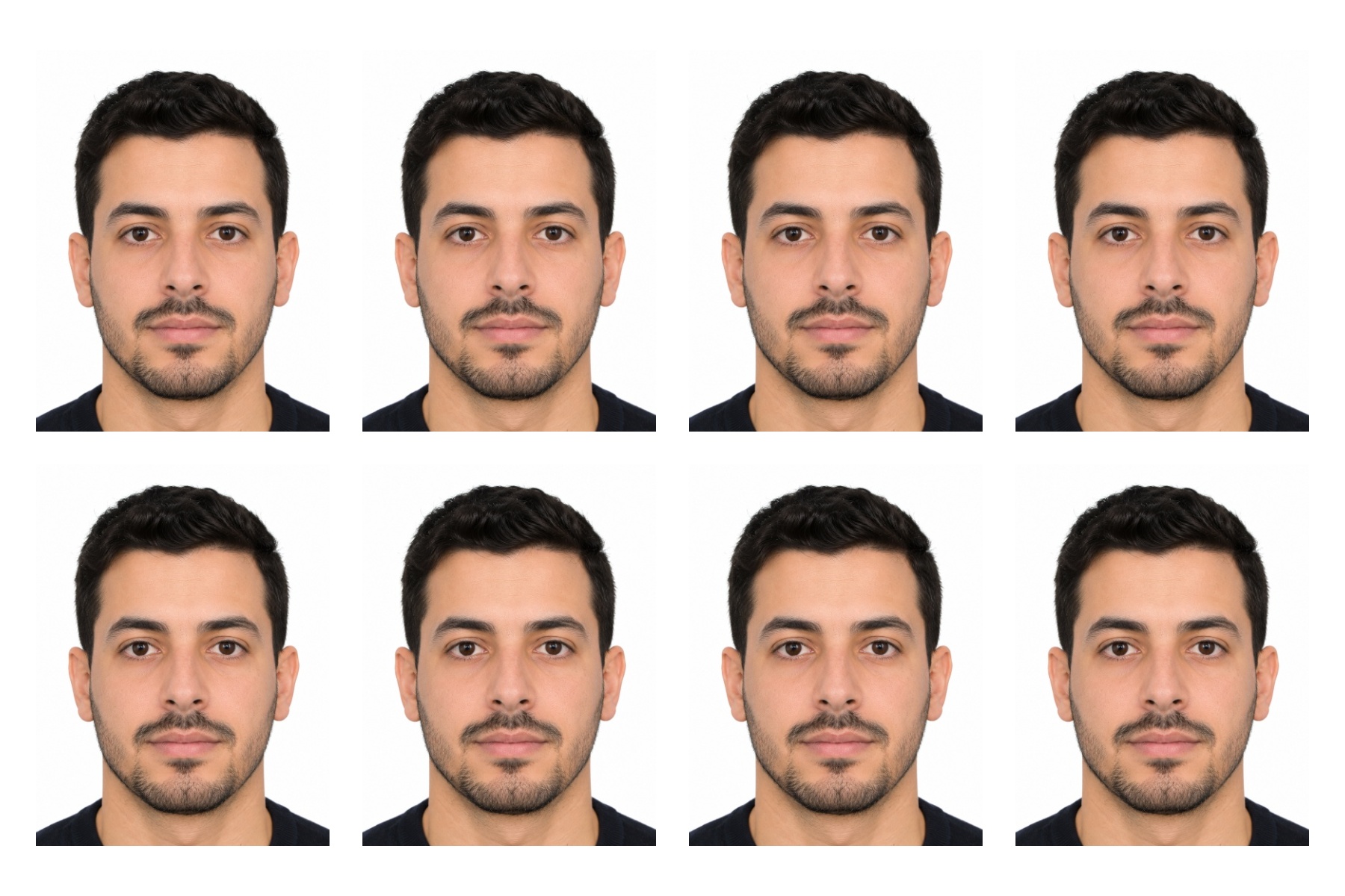 EU passport photo 8-up sheet on 4×6 paper